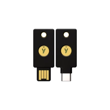Yubico Security keys FIDO2 U2F NFC USB A et USB C vue de face
