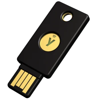 Yubico Security keys FIDO2 U2F NFC USB A vue de côté