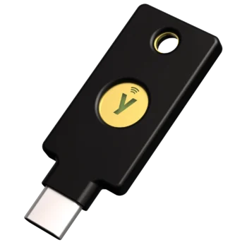 Yubico Security keys FIDO2 U2F NFC USB C vue de côté