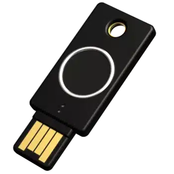 photographie de profil d'une Yubikey Bio A de marque Yubico