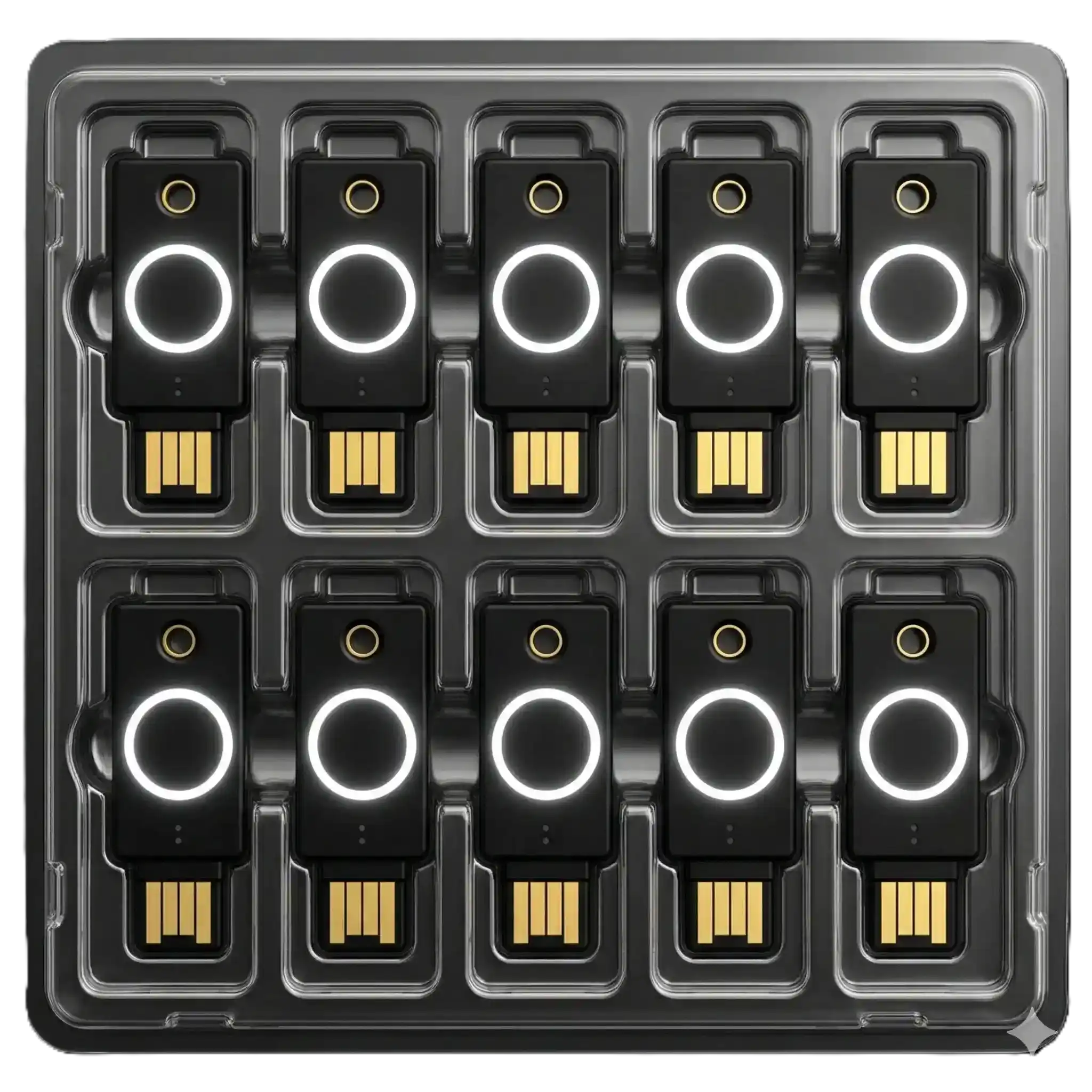 photo représentant un pack de 10 yubikey Bio FIDO