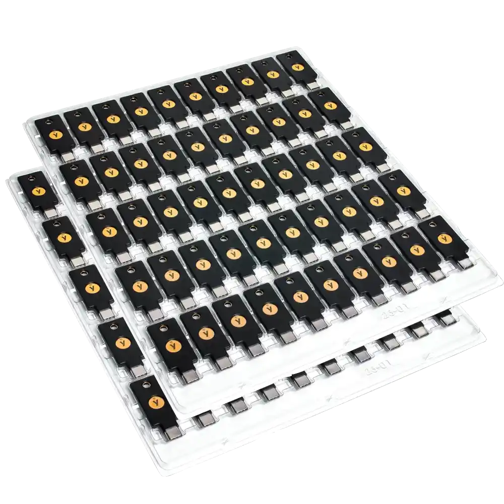 photo représentant un pack de 100 yubikey 5C NFC