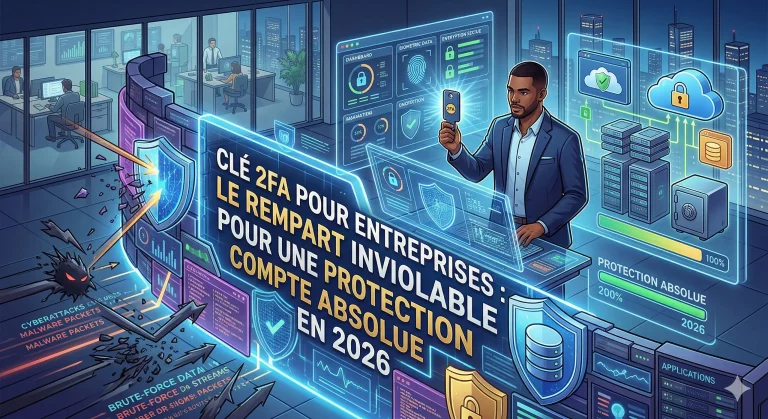 Homme d'affaire ravi de pouvoir offrir à ses employés l'assurance et le confort dans le partage des mots de passes grâce à yubikey