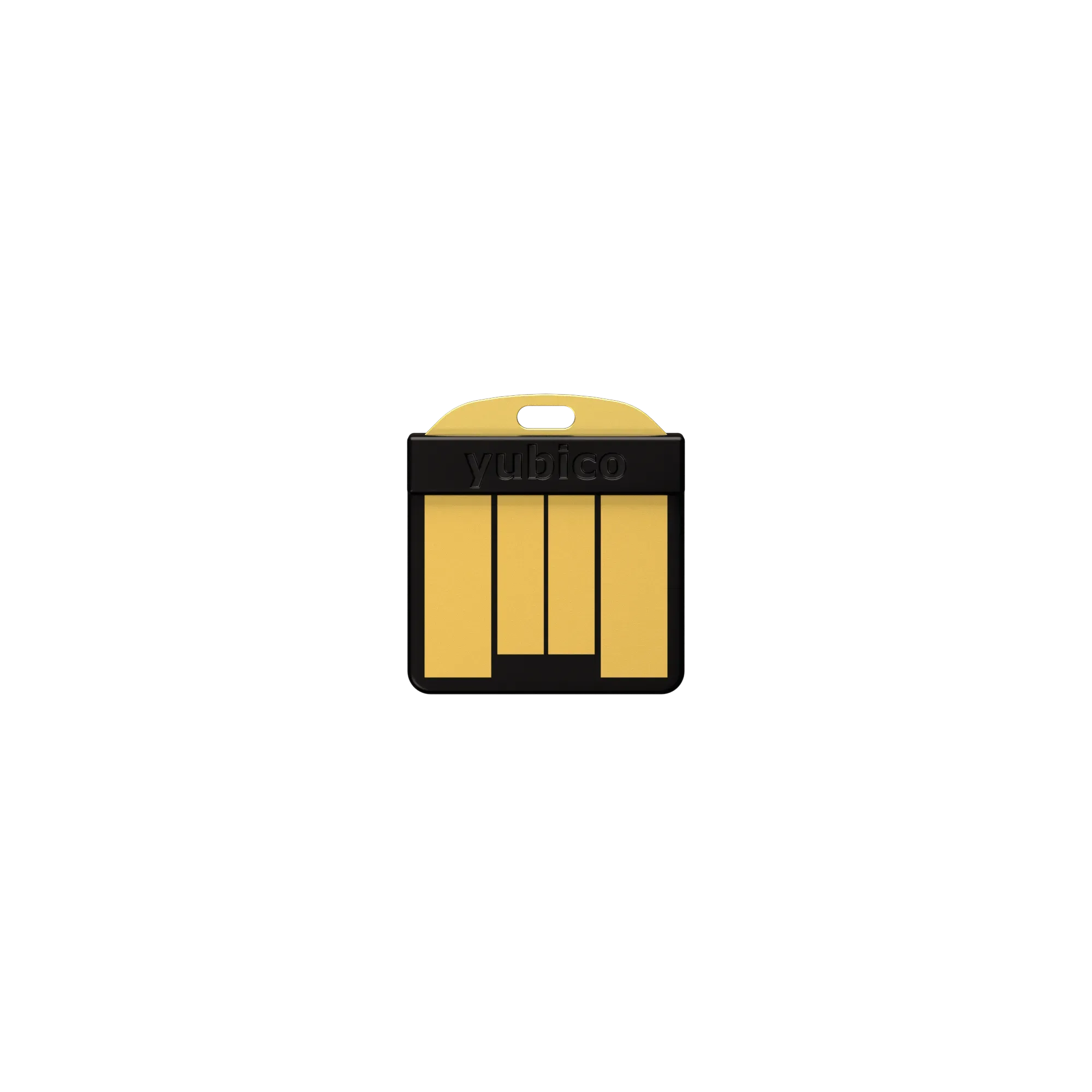 YubiKey 5 Nano FIPS 140-2 USB-A vue de face, logo Yubico et contacts dorés