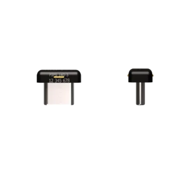 YubiKey 5C Nano FIPS 140-3 vue de dos avec gravure FIPS 140-3 et numéro de série, et vue de profil